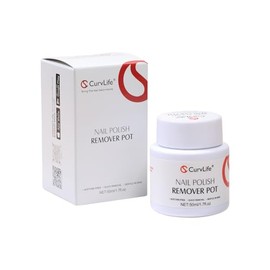 Curvlife Acetone-Free Nail Polish Remover Pot, Quick Removal & Gentle on Skin, Jojoba Oil & Sponge Applicator for Home Salon, 50ml/1.7 fl oz Nail Care