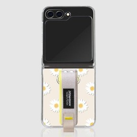 Designskin (신세계김해점)( 갤럭시 Z플립6 ) 피닉스 범퍼 스포티스트랩-데이지/화이트  ITM34831 (Shinsegae Gimhae Branch) (Galaxy Z Flip 6) Phoenix Bumper Sporty Strap - Daisy/White ITM34831