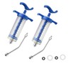 2Pcs Reusable Goats Syringe, 2 Drench Nozzle Adjustable Dosage Drench