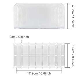 Beyond The Future Cosmetic Storage, Transparent, 7 Compartments, Lightweight, Tabletop Storage, Small, Compact, Makeup Storage Box, Accessory Case, Makeup Organizer (Height 6.8 x Width 3.3 inches (17.2 x 8.5 cm)