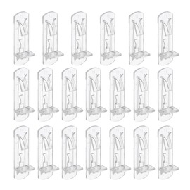 PATIKIL Locking Shelf Support Pegs, 20 Pcs Plastic Cabinet Shelf Pins Clear Self-Locking Shelf Bracket Clips for 6mm Diameter Peg Hole 3/4 Inch (20mm) Thick Shelf