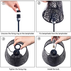 Timeflies Touch Control Mini Table Lamp, 3 Way Dimmable Bedside Lamp, Decorative Nightstand Lamp for Bedroom, Living Room, Black Metal Shade Forest Lighting(Bulb Included)