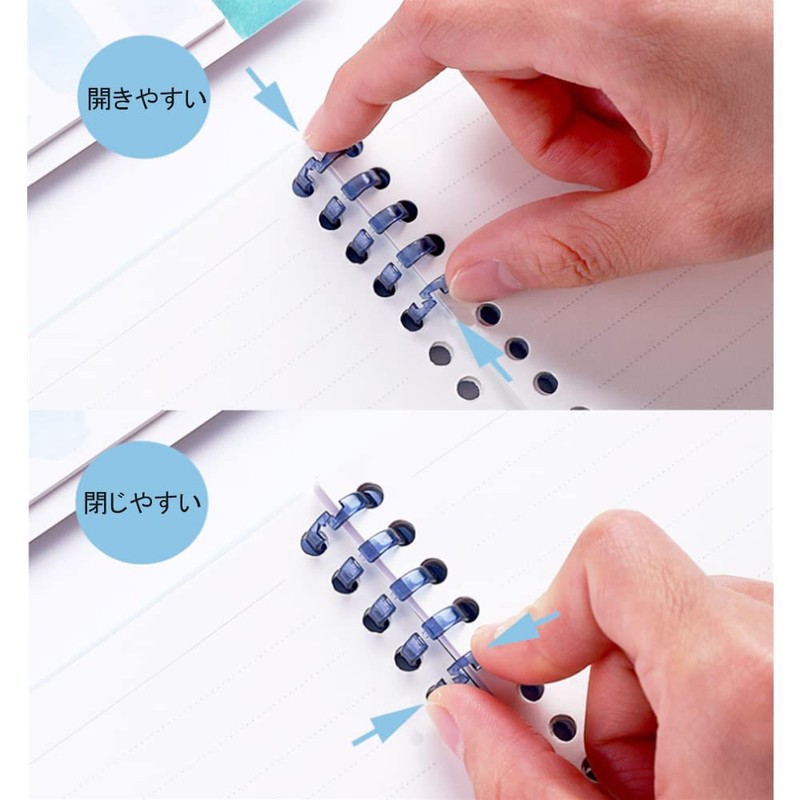 Loose Leaf Binder Rings, 12 Pieces, 6 Colors, 4 Hole