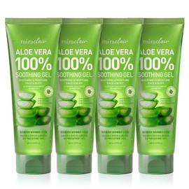 Miraclair Aloe Vera 100% pure alcohol-free soothing gel full of moisture, 4 packs, 260ml / 미라클레어 알로에베라 순도100% 무알콜 수딩젤 수분가득, 4개, 260ml