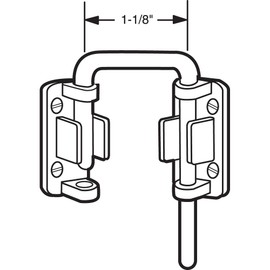 Prime-Line U 9846 Patio Sliding Door Loop Lock, 1-1/8 In. Hardened Steel Bar with Diecast Base, Nickel Plated (Single Pack)