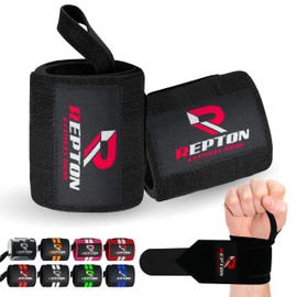 Weightlifting Wrist Wraps - Professional Grade with Thumb Loops - Wrist Support Braces - Men & Women - Weight Lifting, Crossfit, Powerlifting, Strength Training Straps (Red & White, 13)