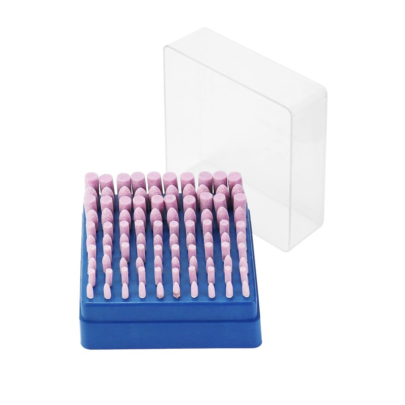 QWORK® 100 Pcs Abrasive Stone Points, Grinding Polishing Head, 3MM