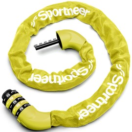 Sportneer Bike Locks Heavy Duty/Bicycle Chain Lock/Cycling Lock (6 Colors) 5-Digits Codes Resettable 100,000 Codes for Bike, Moto, Scooter, Door, Gate Fence 1000mm Length