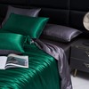 Damier Satin Bed Linen 135 x 200 cm Green Grey