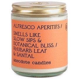 Anecdote Candles 'Alfresco Aperitifs' Coconut Soy Wax Candle | Premium Hand Poured & Long Burning | Rhubarb Leaf & Santal Scent | Phthalate-Free | for Home, Office, Gift - 7.8 Oz
