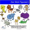 ThreadArt Embroidery Design Set- Zoo Stick Figures(1) - 10 Designs