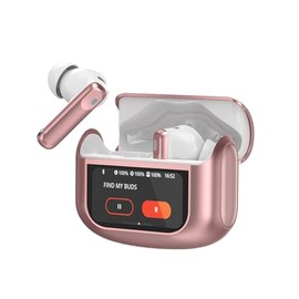 Wireless Earbuds, Bluetooth 5.4 Headphones with Multifunctional Touch Screen, 48H Bass Stereo Ear Buds with ANC/ENC Noise Cancelling/Transparency Mode, IPX7 Earphones with 5 EQ Modes, Rose Powder