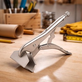 10-Inch Locking Sheet Metal Clamp – Heavy Duty Welding Grip Pliers, Heat-Treated Nickel Plated Metalworking Tool for Clamping & Holding