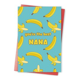Qiavor Funny Mothers Day Card for Grandma, Banana Pun Mothers Day Card for Nana, Birthday Card Gifts for Grandmother, Best Nana Card