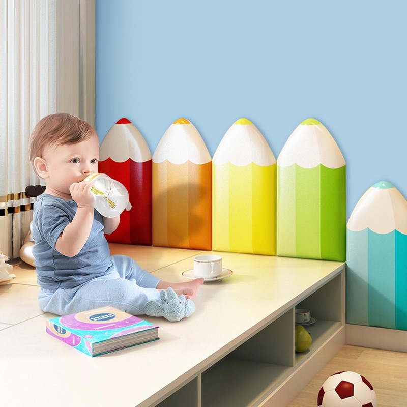 3D Anti-Collision Padded Panels, Peel & Stick Headboard, Playroom &
