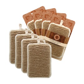 Earth & I Flaxseed Loofah Sponge 4 Count, Loofa, Loofah Exfoliating Body Scrubber, Shower Loofah, Luffa, Loofah for Men and Women, Body Scrubbers for Use in Shower