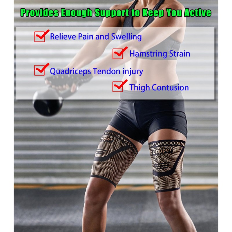 FVVWVV 1 Pair Thigh Compression Sleeve, Hamstring Compression Sleeve for