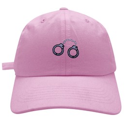JPAK Handcuffs Baseball Cap Embroidered Cotton Dad Hat - Pink