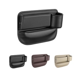 Yaopeing Car Cup Holder Gap Bag,Leather Seat Gap Filler Organizer Storage Box,Portable Multifunction Cup Holder Gap Bag for Drinks Phones Keys(Black,Passenger)