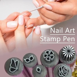 Nail Art Stamp Pen Set, Nail Art Flower Stamp Pen, Nail Art Stamp Pens DIY Nail Art Tools, Nail Art Pens Nail Design Tools for Nail Art, Dotting Tools Nail Art Nail Graffiti for DIY (15 PCS)