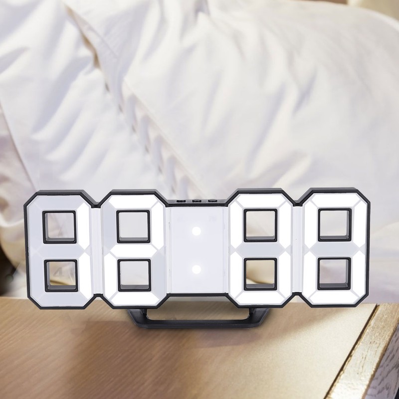 Digital LED Large 3D Table Hanging Wall Clock Alarm Snooze