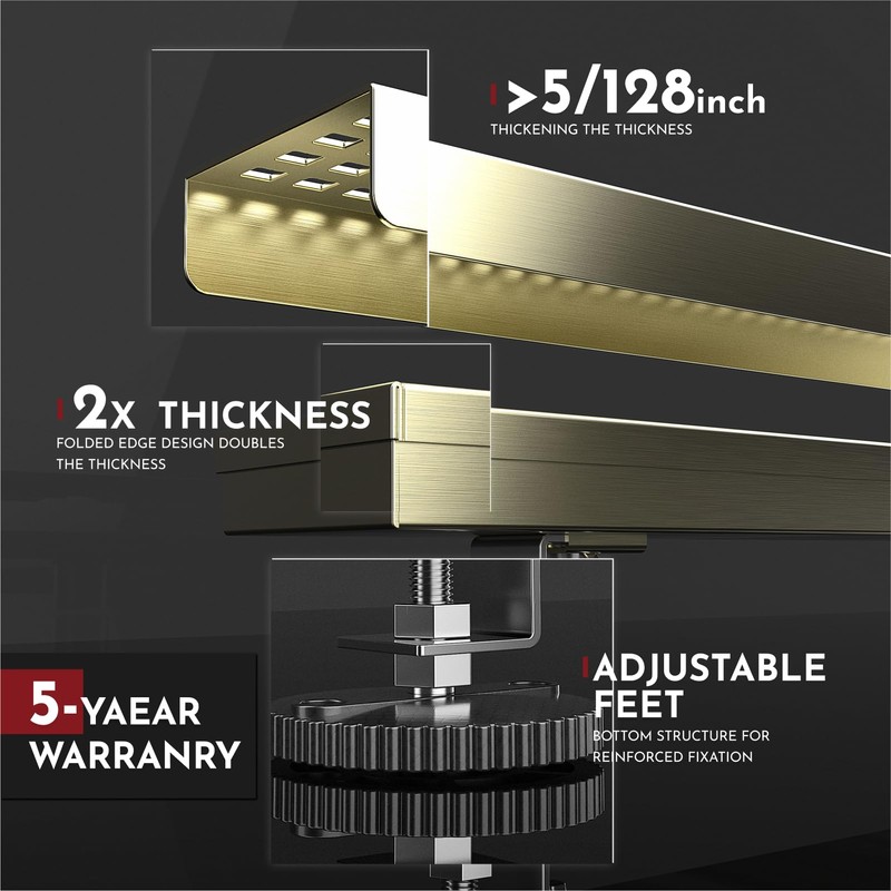 WEBANG 24 Inch Linear Shower Drain Rectangular Floor Drain with