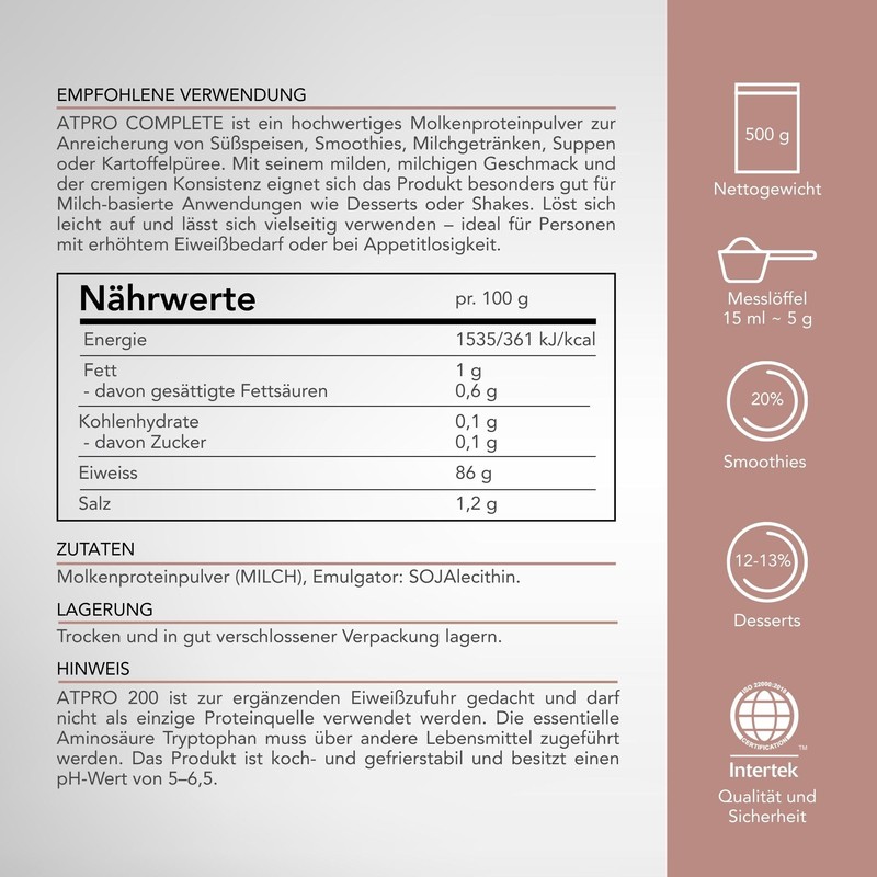ATPRO Complete | Hochwertiges Protein Pulver | Eiweiß Protein Pulver