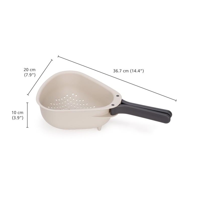 Joseph Joseph Droplet Compact Colander with Folding Handles, Space-Saving Design,