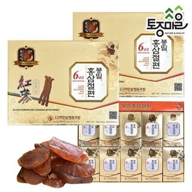 Tojong Maeul 6년근 봉밀 홍삼절편[홍삼함량 80%] [20g X 10각] X 2개 6-Year-Old Red Ginseng Slice [80% Ginseng Content] [20g X 10 Slices] X 2 Packs