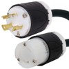 NEMA L6-30 Extension Power Cord - 30A/250V, 10 AWG -