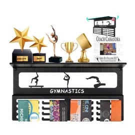 iBobbish Non-Slip Medal Hanger Display Trophy Shelf, Gymnastics Medal Hanger Display For Wall with 4 Rows,Trophy Medal Display Upgraded Medal Holder Display For gymanstics