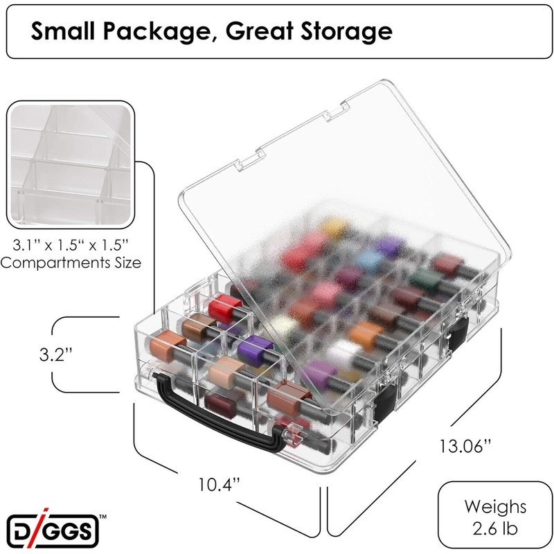 Unbranded Nail Polish Organizer Case Universal ，48 Polish Holder Carry
