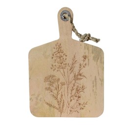 Kaemingk Floral Pattern Food Grade Mango Wood Chopping Board with Handle Approx. 26 x 38 x 2.5 cm