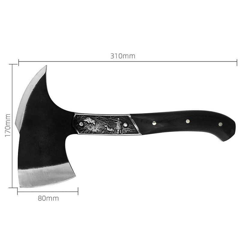 Full Tang Strong Tactical Axe Tomahawk Retro Embossed Sharp Edge