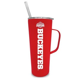 The Fanatic Group Ohio State National Champs 2024-20oz Stainless Steel Roadie with Straw - Red