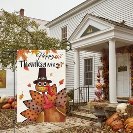 Louise Maelys Fall Thanksgiving Garden Flag 12x18 Double Sided Autumn Turkey Farmhouse Garden Yard Flags for Outdoor House Holiday Decoration (ONLY FLAG)