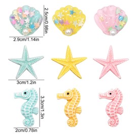 Shell Mix Decorative Shells, RoadLoo 24 Pieces Natural Conch Maritime Decoration Beach Theme Party Wedding Decor Shells Craft Starfish for Micro Landscape Decoration Aquarium Wedding