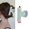 Blue Pencil Hair Clip for Students,Back to School Hair Claw