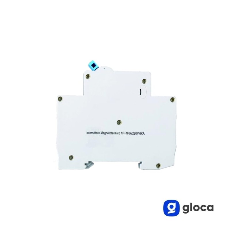gloca Interruttore Magnetotermico Automatico 1P+N 6A 220V 6KA 1 Modulo