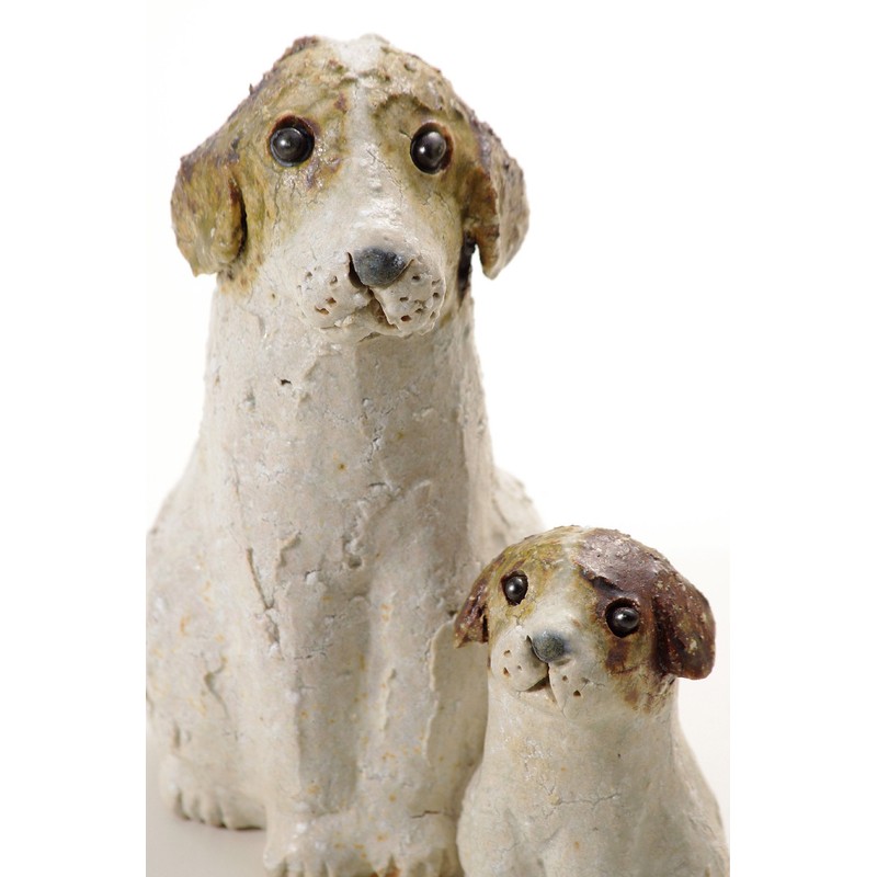 Shigaraki Ware 40-4077 Hechimon Kosei Kiln Sitting Dog Large