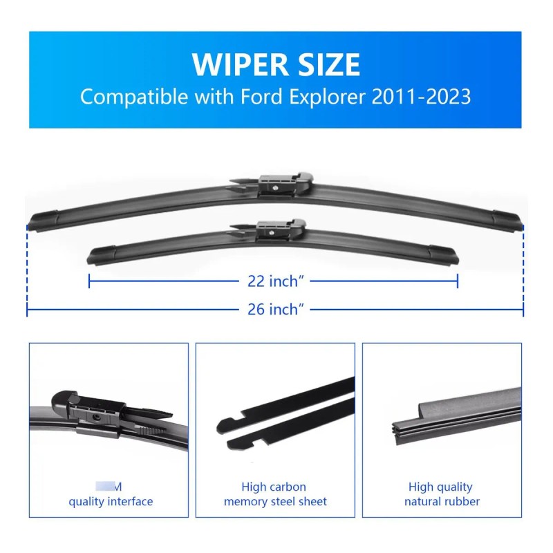Limpiaparabrisas Delantero 66 Cm Y 56 Cm Para Ford Explorer