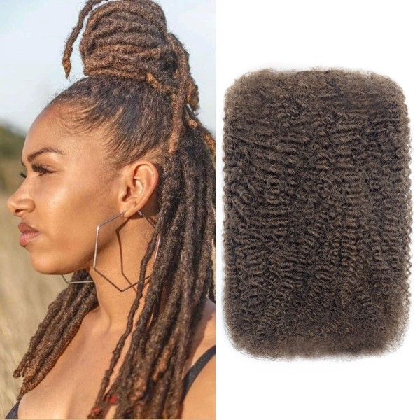 Pre-sretched Afro Kinkys Bulk Human Hair for Permanent Micro Locs/Twists/Braids/Repair