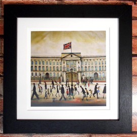 Greetingles Lowry-Style 12"/31cm Square Framed Print. Beautiful Black Ash Frame (Lowry, Buckingham Palace)