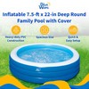 Blue Wave Inflatable Swimming Pool with Cover – 7.5-ft Round