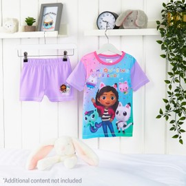 Gabby's Dollhouse Girls Short Pyjamas Set, Breathable Loungewear - Girls Gifts (Purple/Multi, 4-5 Years)
