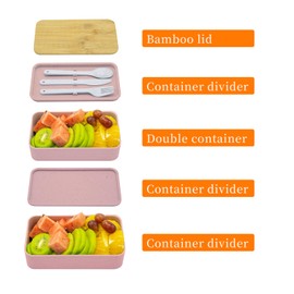 Collect Beauty Bento Box Adult Lunch Box with Dividers, Pink, Plastic