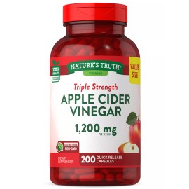 Nature's Truth Apple Cider Vinegar Capsules 1200mg | 200 Pills | Value Size | by Nature's Truth