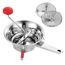 Pedrini 04GD198 Stainless Steel Food Mill Diameter 20 cm with 3 Stainless Steel Discs Metallic