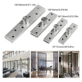 360 Degree Rotation Hidden Door Pivot Hinge, 2.9-Inch Door Pivot Hinge,Stainless Steel Pivot Hinge for Hidden Door, Cabinet and Cupboard (Silver 2.9 inch, 360 Degrees 2 pcs)