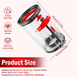 KUOFANY Staubbeh?lter f1r Dyson V11 & V15,Ersatzbeh?lter kompatibel mit SV14/SV17/SV15/SV22/SV28 Inkl.Baugruppe 970050-01 & 965443-01,Passend f1r Dyson Absolute und Staubsauger-Ersatzteile